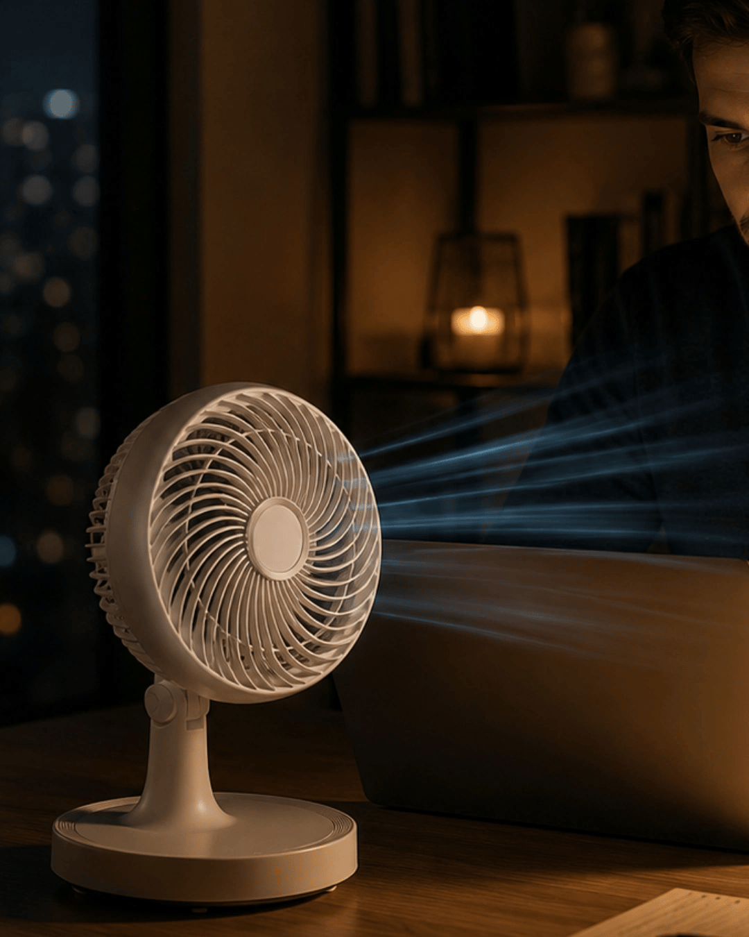 Masaüstü Mini Fan Sessiz Çalışan 2 Hızlı Otomatik Salınımlı Fan