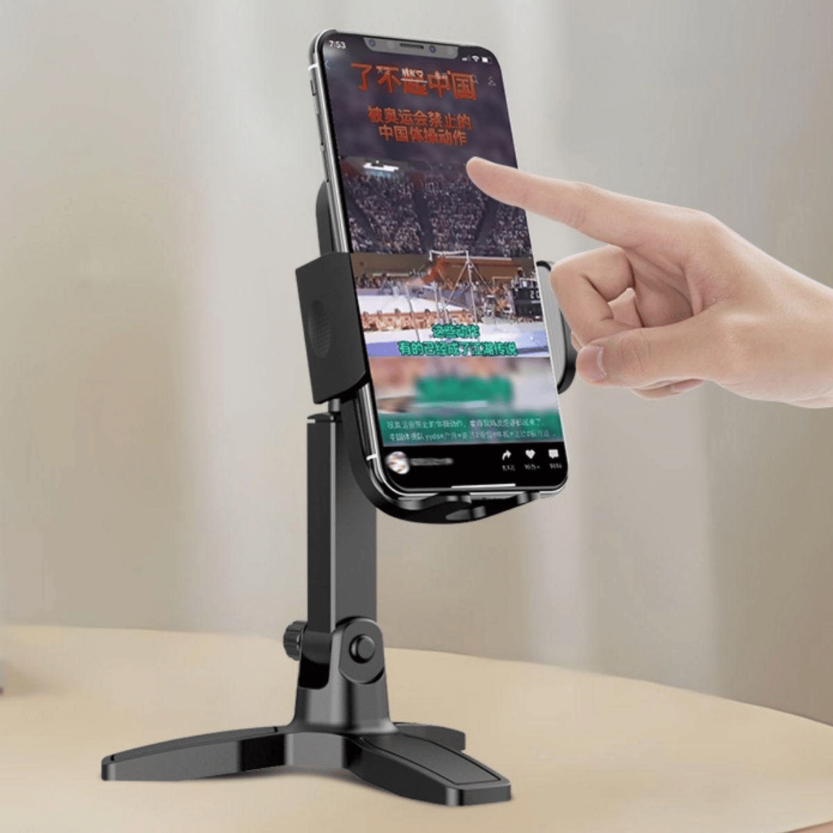 Masaüstü Telefon Standı 360 Derece Dönebilen Başlıklı Ayaklı Telefon Tripodu Bx40