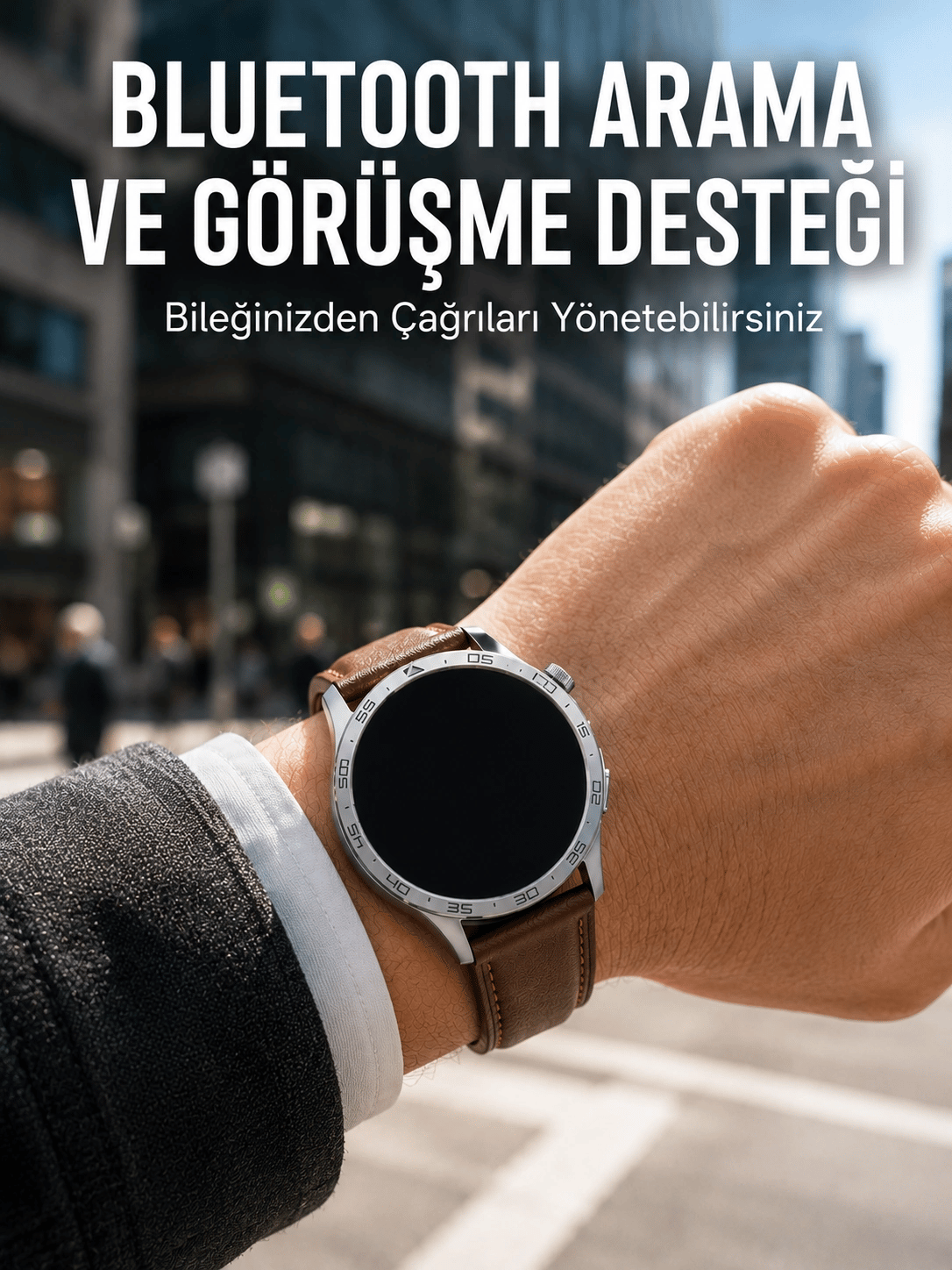 Metal, Deri ve Silikon Kordonlu Çok Fonksiyonlu Akıllı Saat