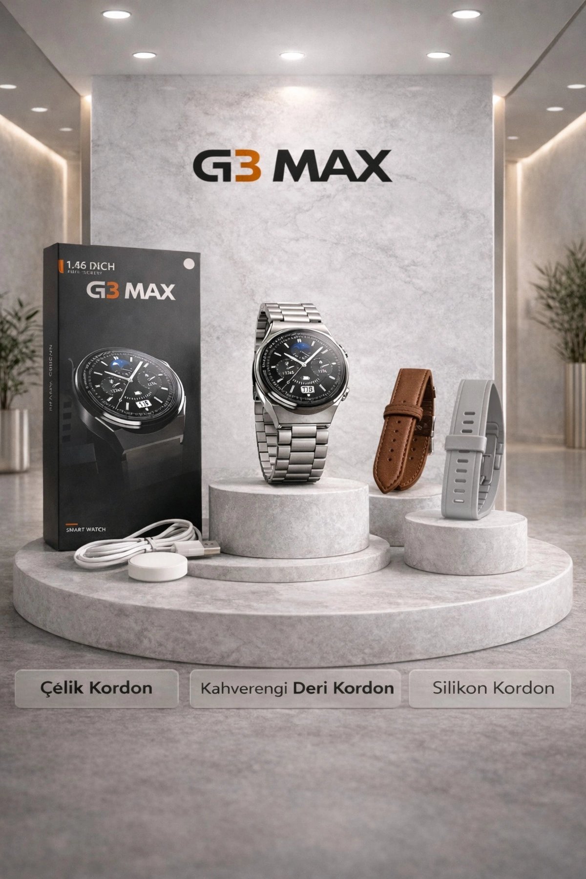 Metal Kordonlu Akıllı Saat - Nabız, Uyku Takibi, GPS ve Suya Dayanıklı Özellikler