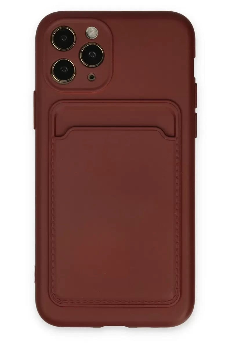Mey İthalat®   iPhone 11 Pro Kılıf Kelvin Kartvizitli Silikon - Bordo