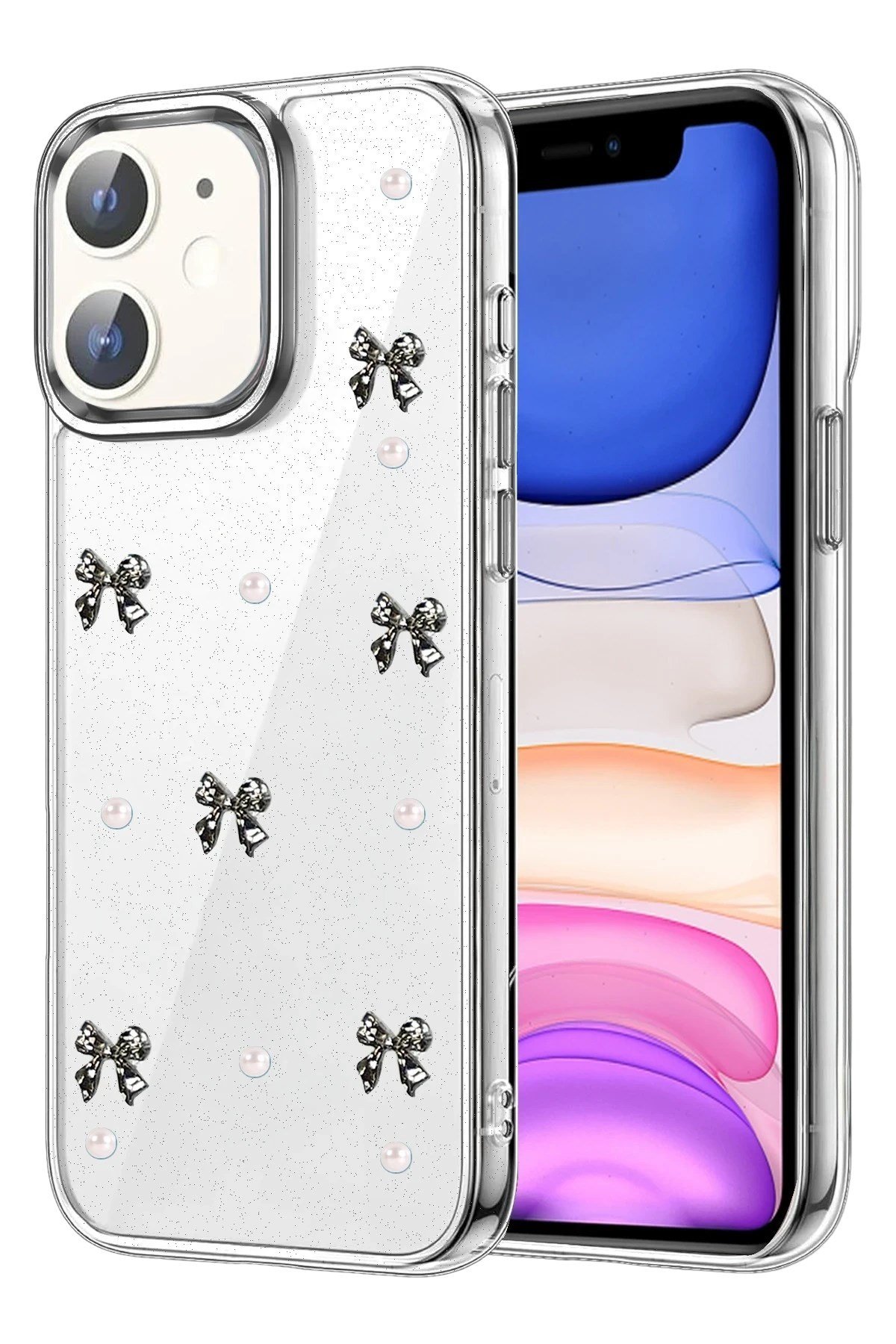 Mey İthalat®   iPhone 12 Fiyonk Desenli Kapak - Desen 8