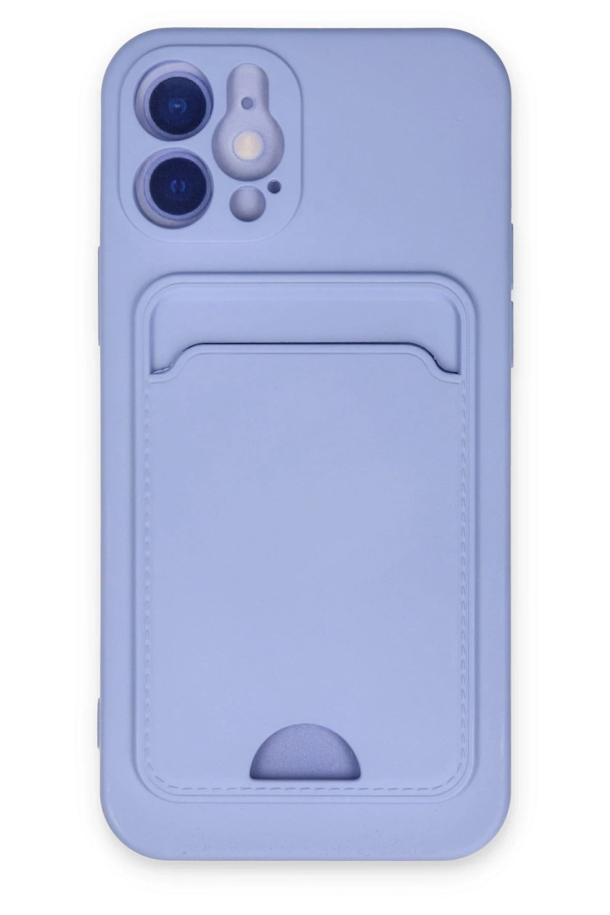 Mey İthalat®   iPhone 12 Kılıf Kelvin Kartvizitli Silikon - Lila