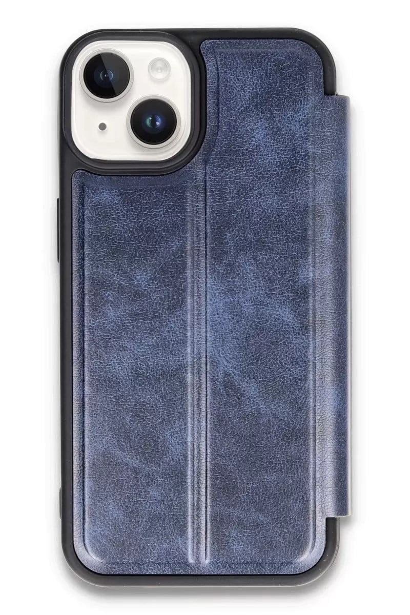 Mey İthalat®   iPhone 14 Kılıf Flip Cover - Lacivert