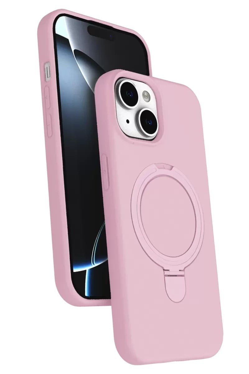 Mey İthalat®   iPhone 14 Regal Magsafe Standlı Kapak - Açık Pembe