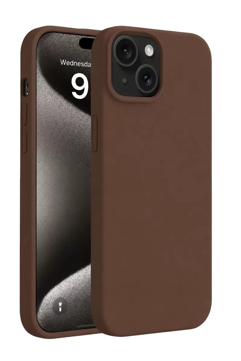 Mey İthalat®   iPhone 15 Kılıf First Silikon - Kahverengi