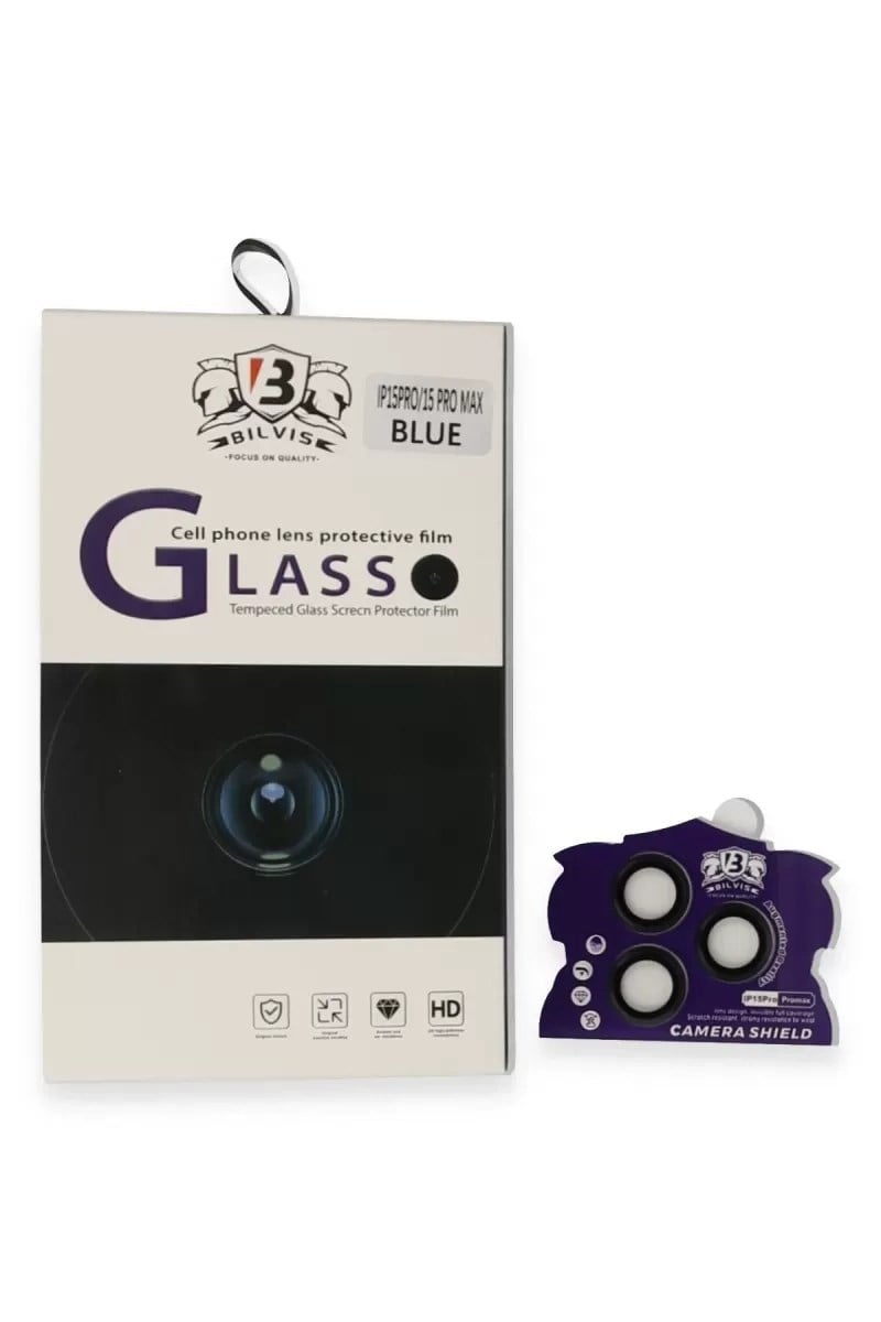 Mey İthalat®   iPhone 15 Pro Max Bilvis Titan Kamera Lens - Lacivert