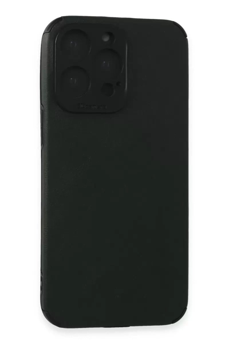 Mey İthalat®   iPhone 15 Pro Max Kılıf Loop Deri Silikon - Yeşil