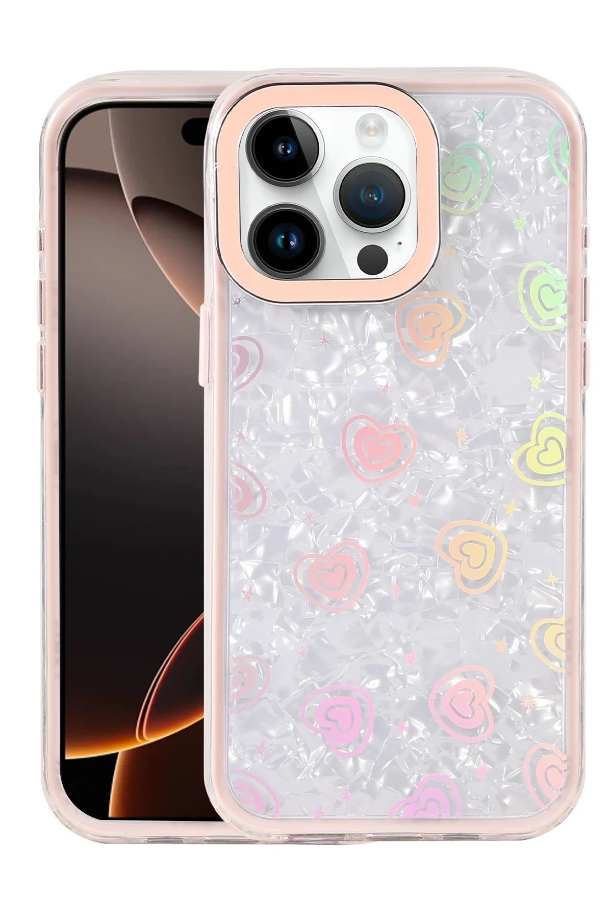 Mey İthalat®   iPhone 15 Pro Max Lumi Desenli Kapak - Pembe
