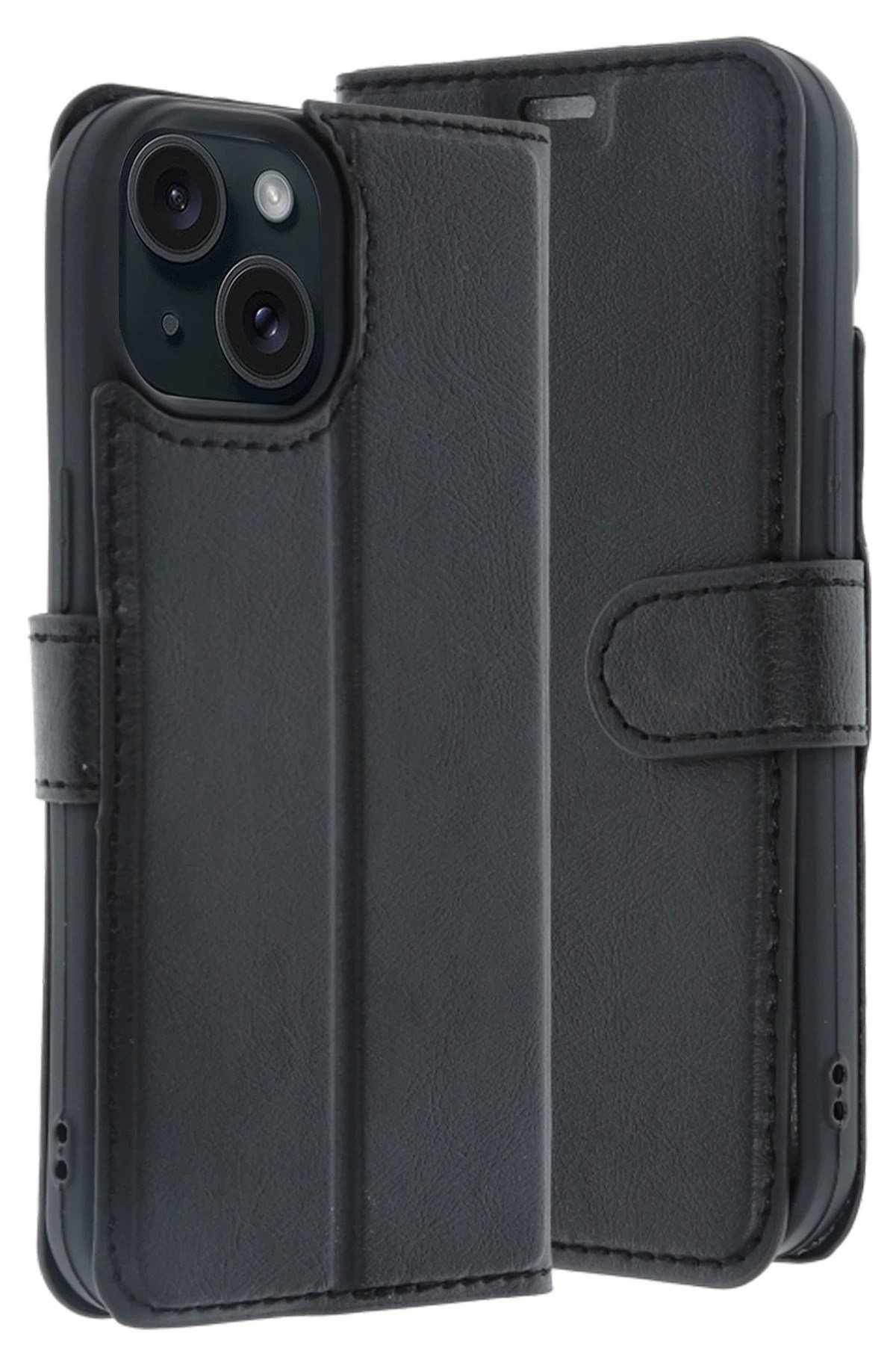 Mey İthalat®   iPhone 15 Trend S Plus Kapaklı Kılıf - Siyah
