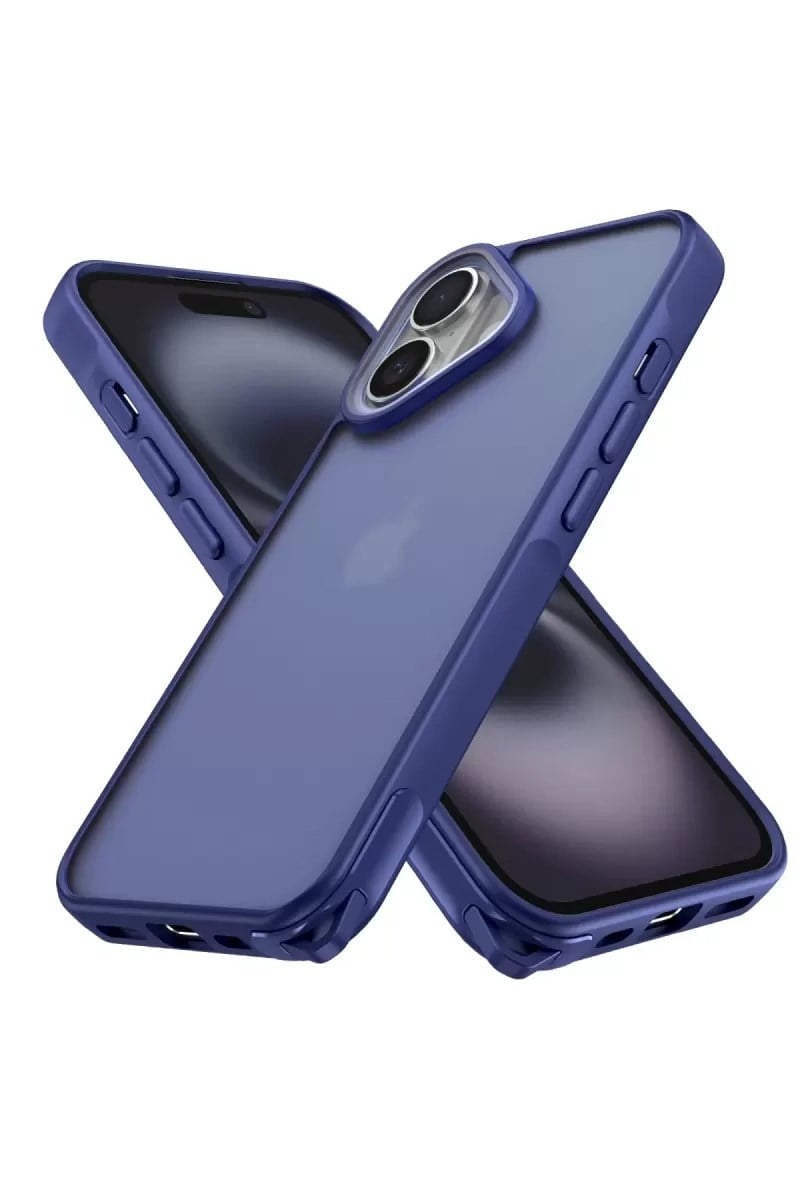 Mey İthalat®   iPhone 16 Kılıf Elegant Kapak - Lacivert