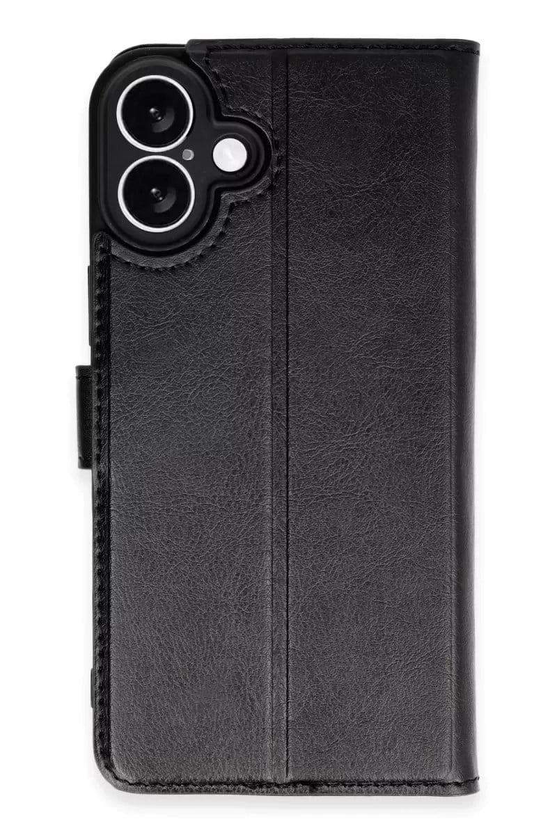 Mey İthalat®   iPhone 16 Kılıf Trend S Plus Kapaklı Kılıf - Siyah