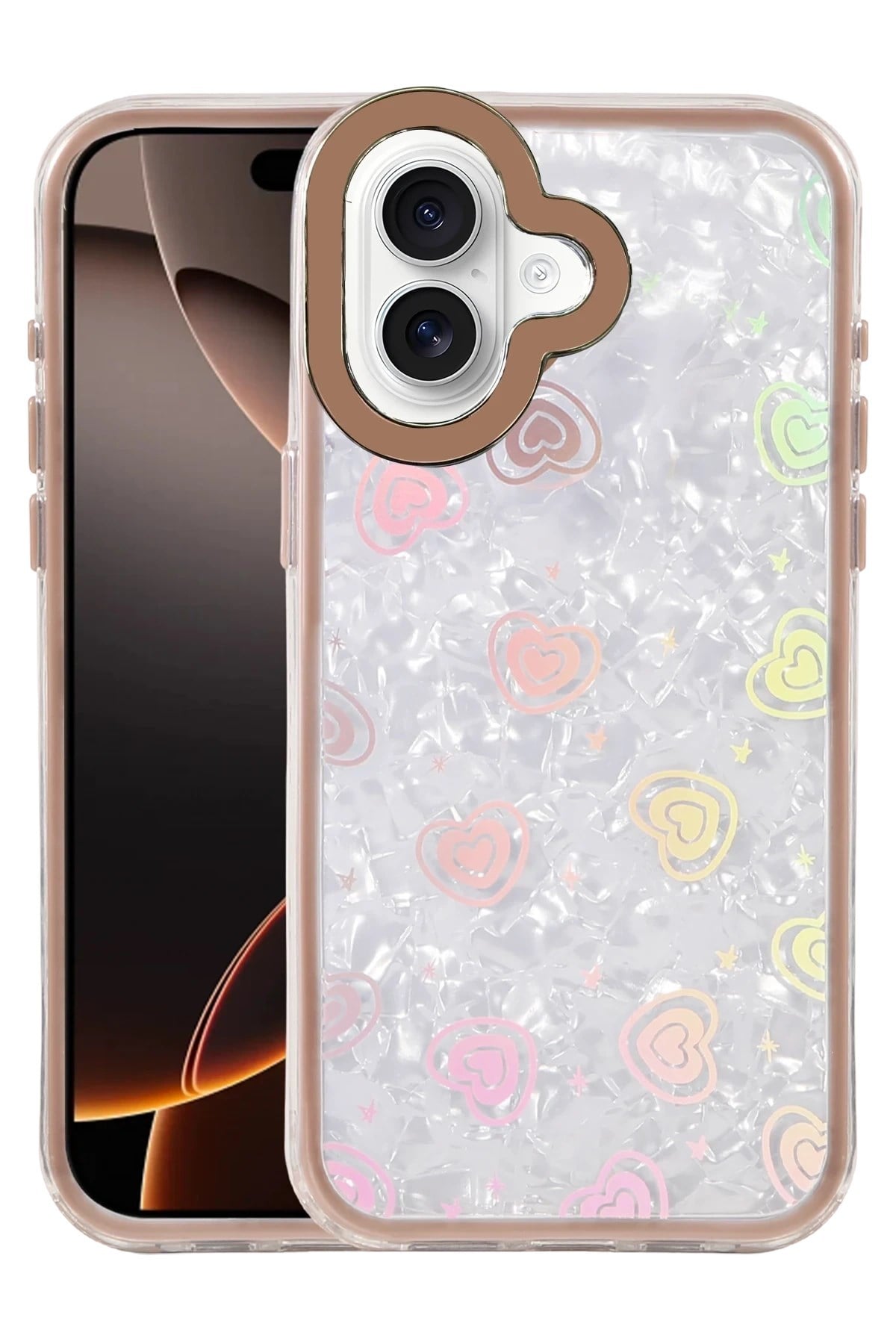 Mey İthalat®   iPhone 16 Lumi Desenli Kapak - Çöl Titanyum