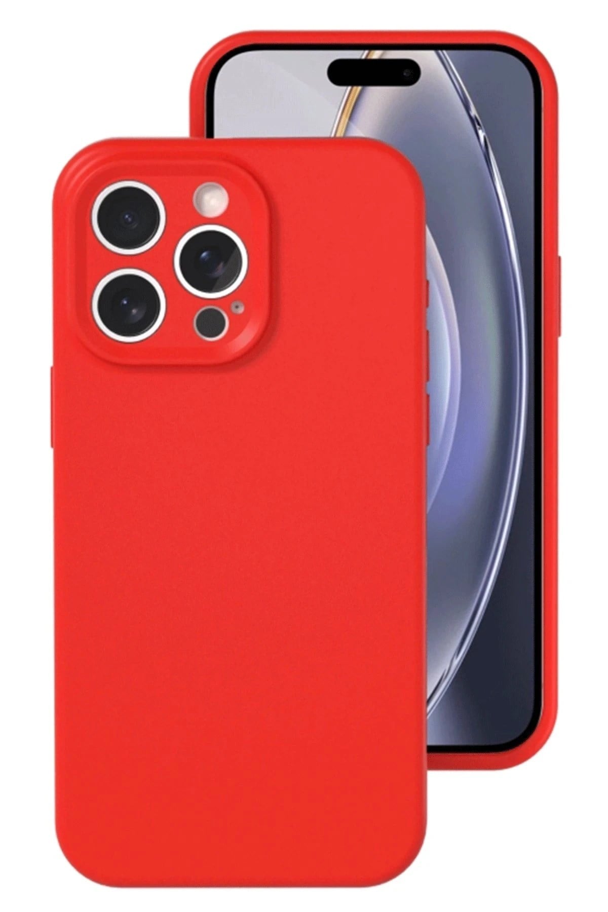 Mey İthalat®   iPhone 16 Pro Kılıf Nano içi Kadife Silikon - Kırmızı