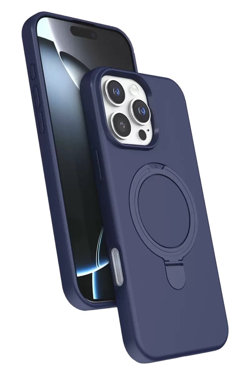 Mey İthalat®   iPhone 16 Pro Max Regal Magsafe Standlı Kapak - Lacivert