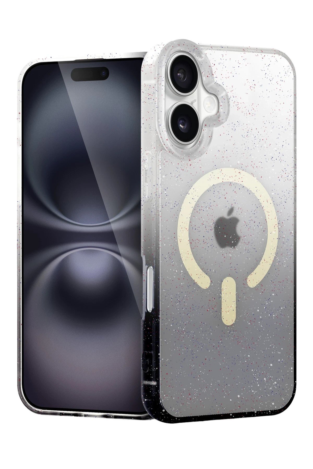 Mey İthalat®   iPhone 16 Pummel Shiny Magsafe Kapak - Siyah