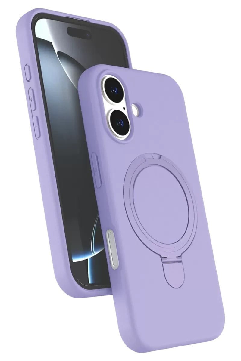 Mey İthalat®   iPhone 16 Regal Magsafe Standlı Kapak - Lila