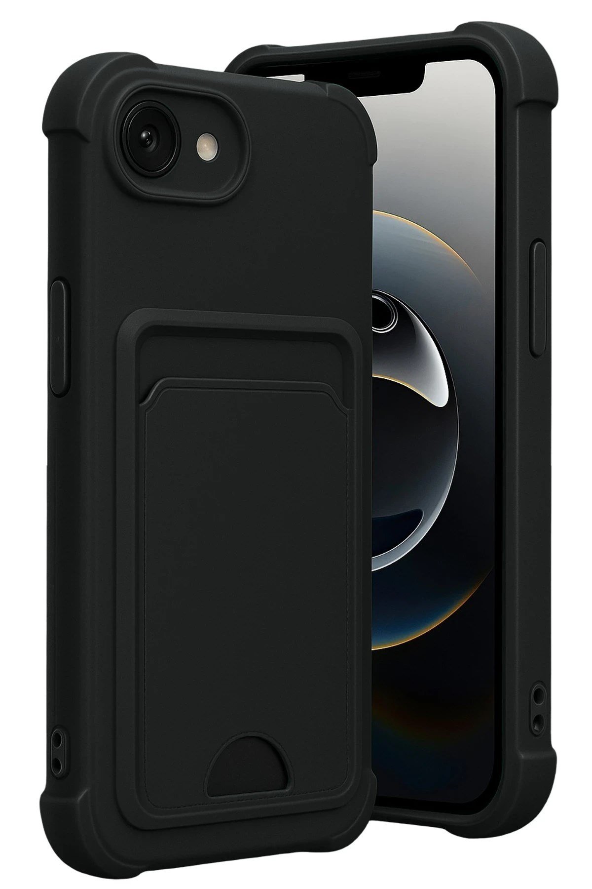 Mey İthalat®   iPhone 16E Kelvin Kartvizitli Silikon - Siyah