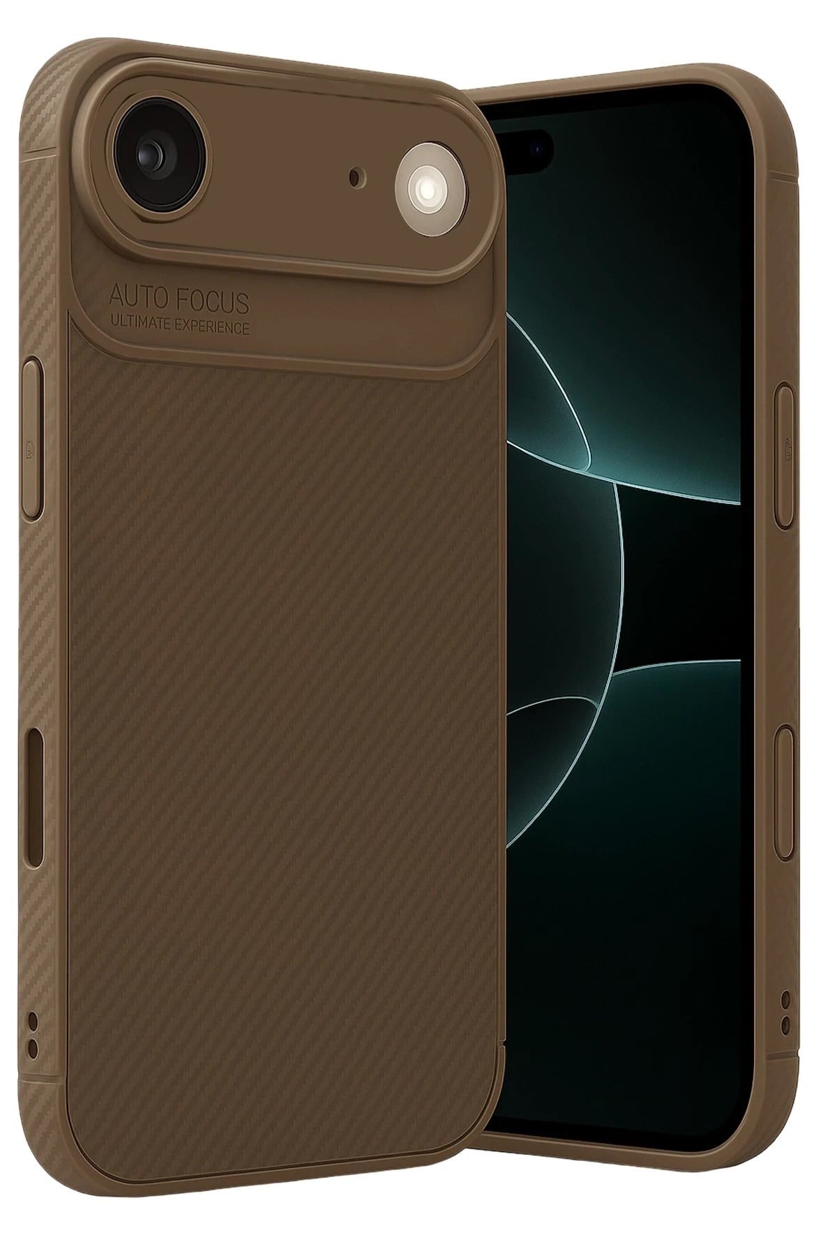 Mey İthalat®   iPhone 17 Air Auto Focus Karbon Kapak - Kahverengi