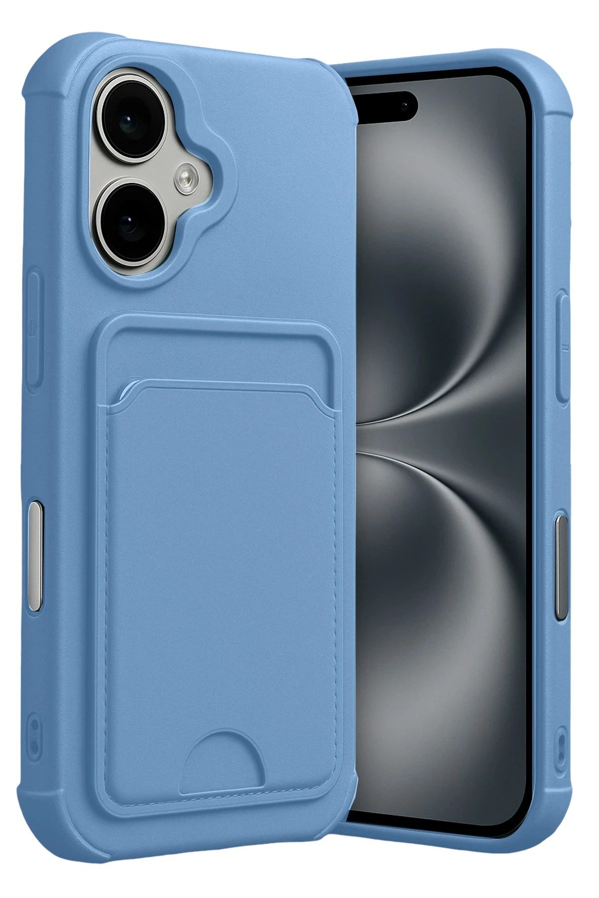 Mey İthalat®   iPhone 17 Kelvin Kartvizitli Silikon - Mavi