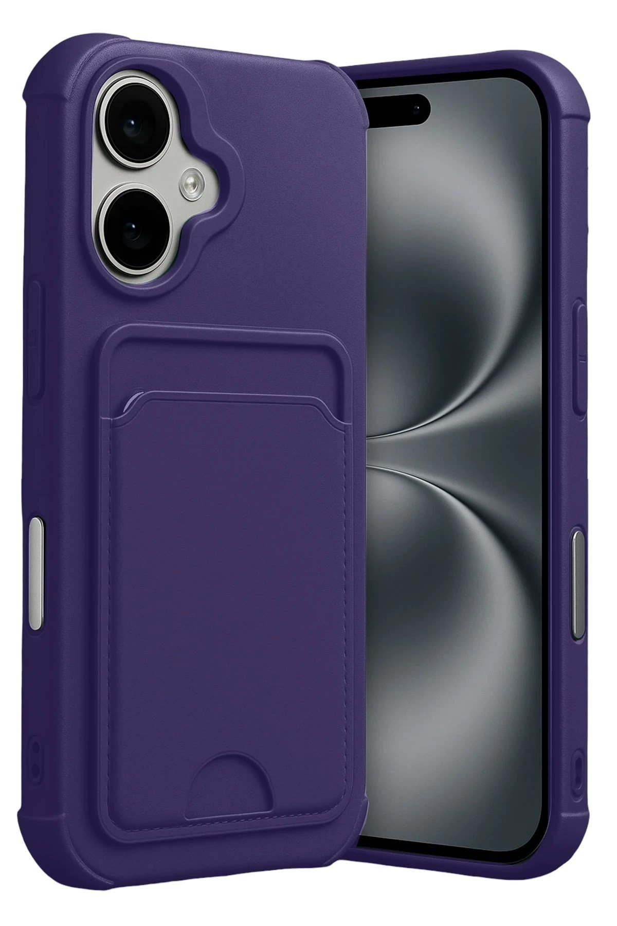 Mey İthalat®   iPhone 17 Kelvin Kartvizitli Silikon - Derin Mor