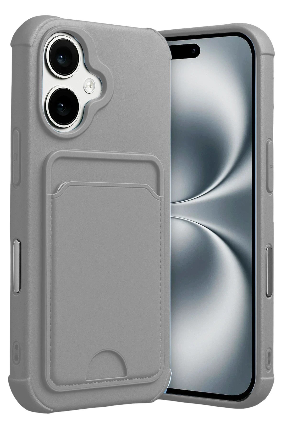 Mey İthalat®   iPhone 17 Kelvin Kartvizitli Silikon - Gri