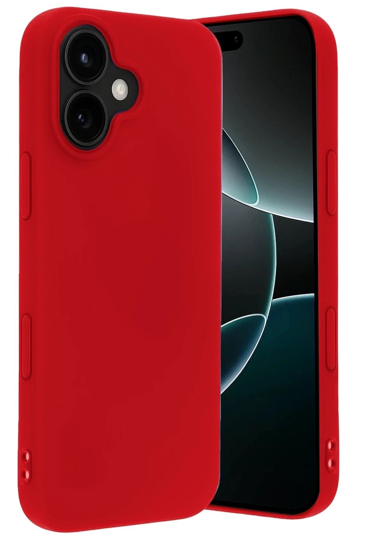 Mey İthalat®   iPhone 17 Nano içi Kadife Silikon - Kırmızı
