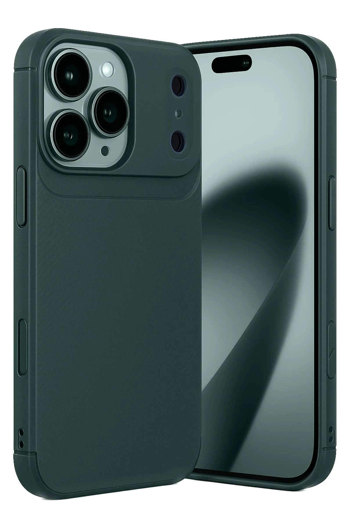 Mey İthalat®   iPhone 17 Pro Auto Focus Karbon Kapak - Koyu Yeşil