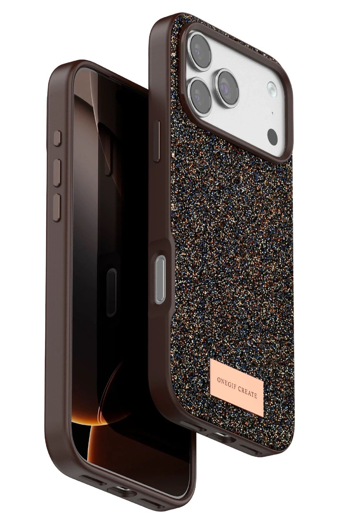 Mey İthalat®   iPhone 17 Pro Bright Simli Kapak - Gold