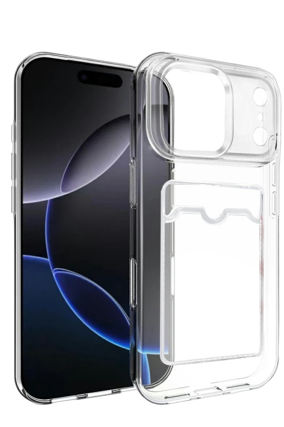 Mey İthalat®   iPhone 17 Pro Kart Şeffaf Silikon - Şeffaf
