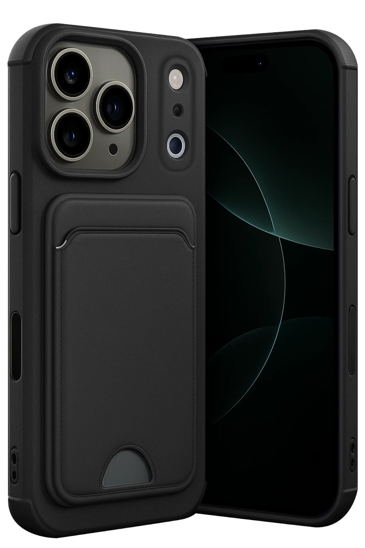 Mey İthalat®   iPhone 17 Pro Kelvin Kartvizitli Silikon - Siyah