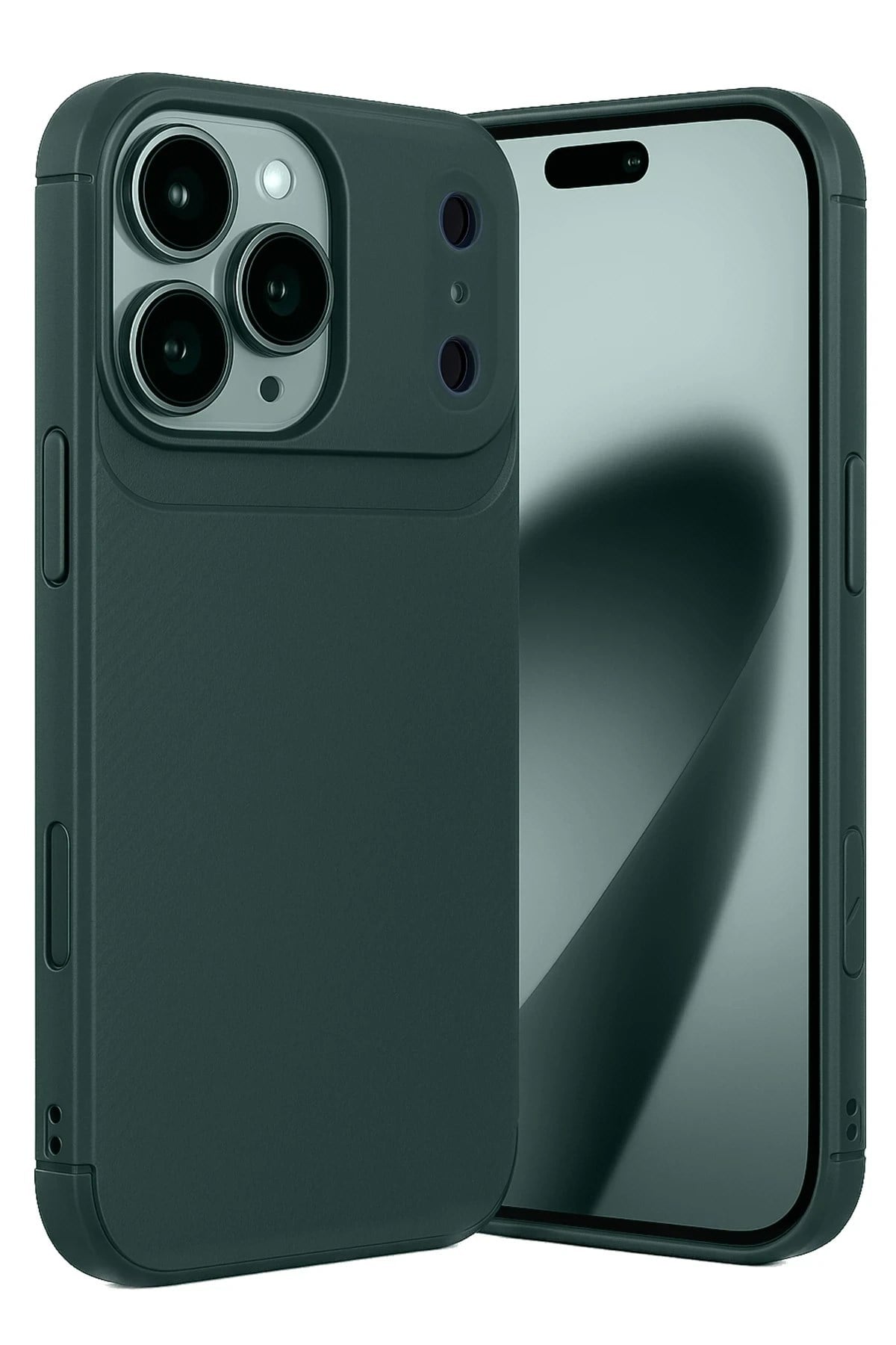 Mey İthalat®   iPhone 17 Pro Max Auto Focus Karbon Kapak - Koyu Yeşil