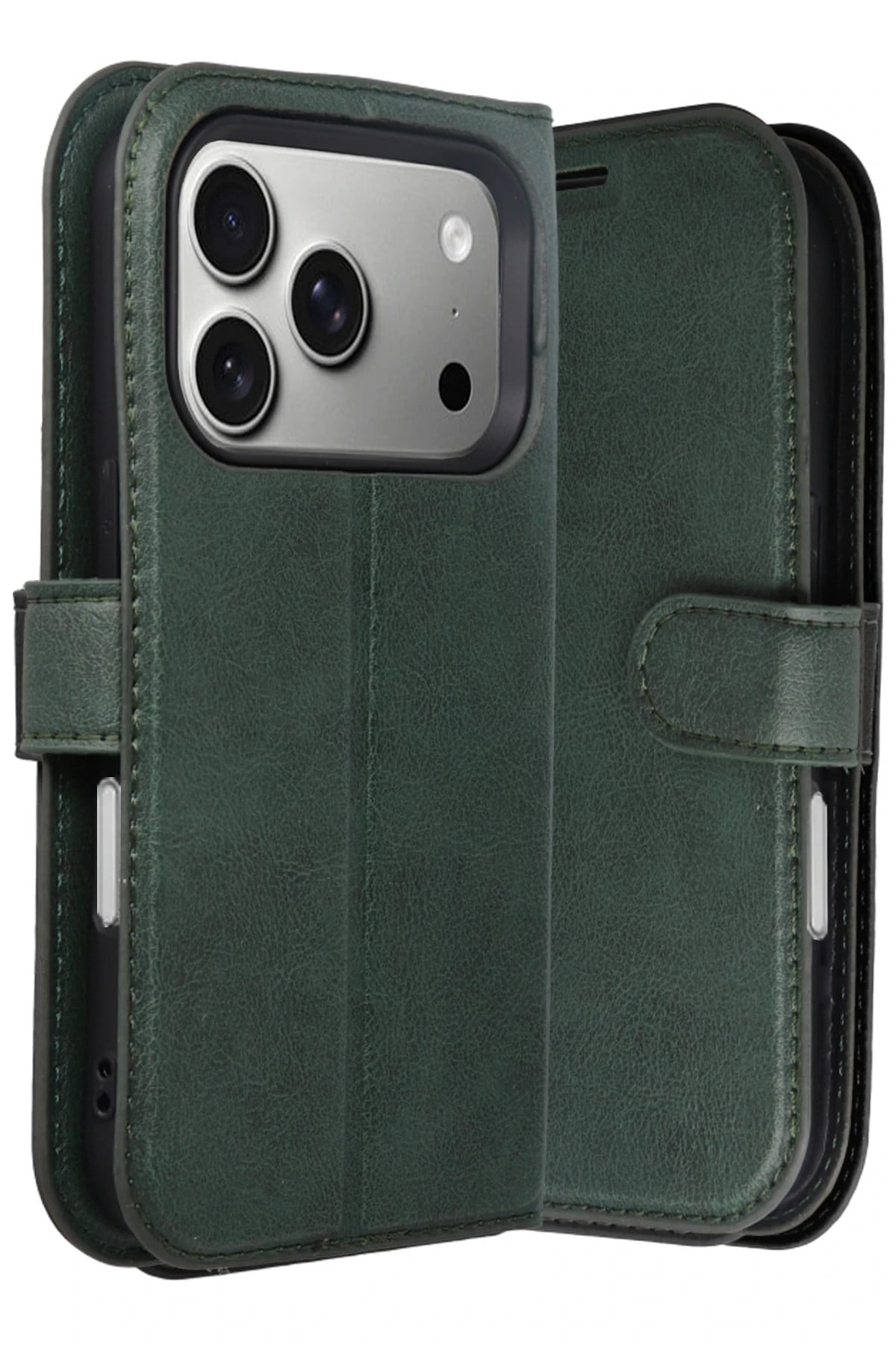 Mey İthalat®   iPhone 17 Pro Trend S Plus Kapaklı Kılıf - Yeşil