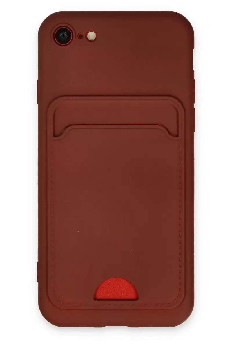 Mey İthalat®   iPhone 7 Kılıf Kelvin Kartvizitli Silikon - Bordo