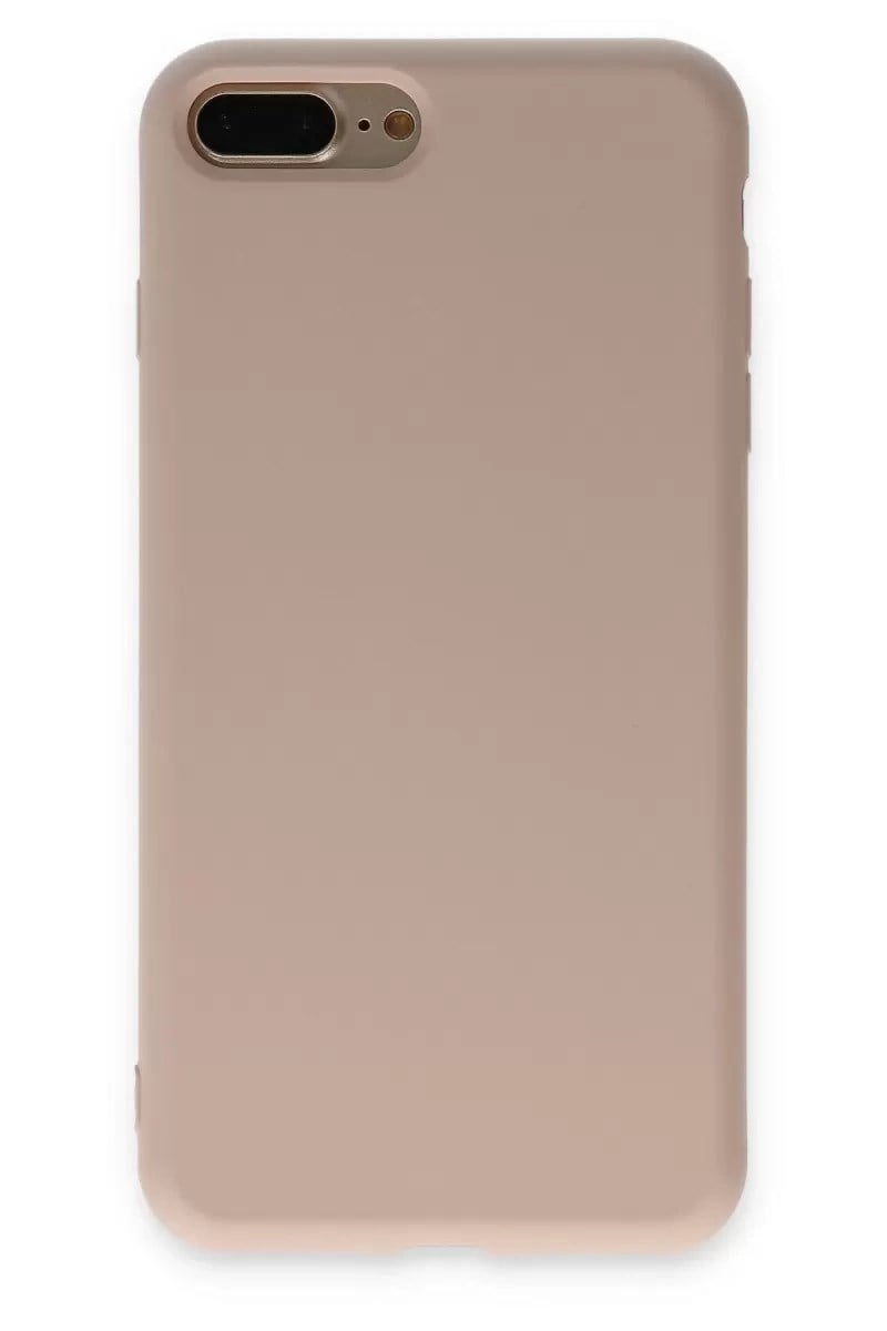 Mey İthalat®   iPhone 7 Plus Kılıf Nano içi Kadife Silikon - Pudra