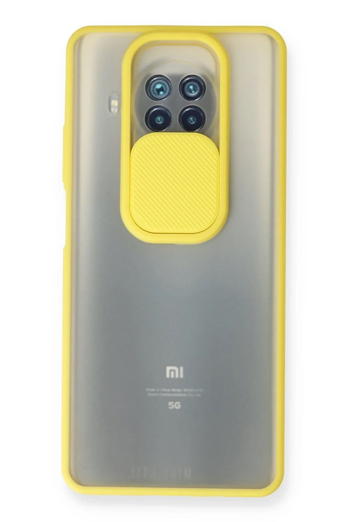 Mey İthalat®   Mi 10T Lite Kılıf Palm Buzlu Kamera Sürgülü Silikon - Sarı