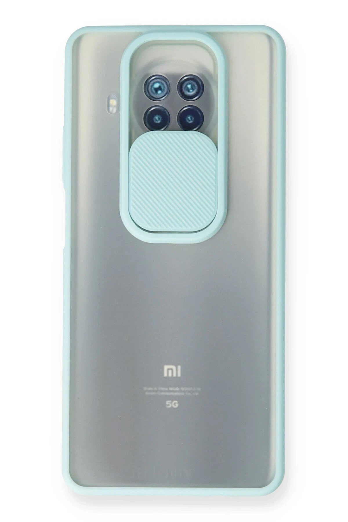 Mey İthalat®   Mi 10T Lite Kılıf Palm Buzlu Kamera Sürgülü Silikon - Turkuaz