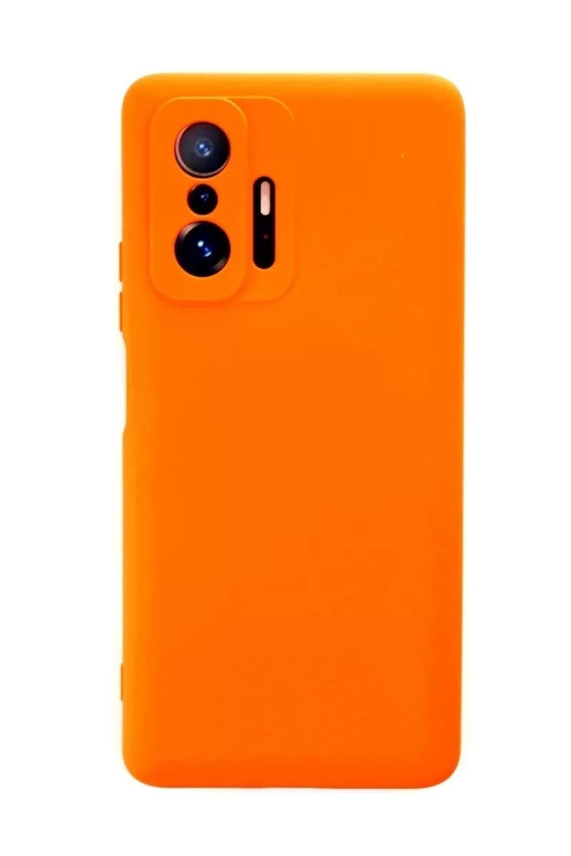 Mey İthalat®   Mi 11T Pro Kılıf Nano içi Kadife Silikon - Turuncu