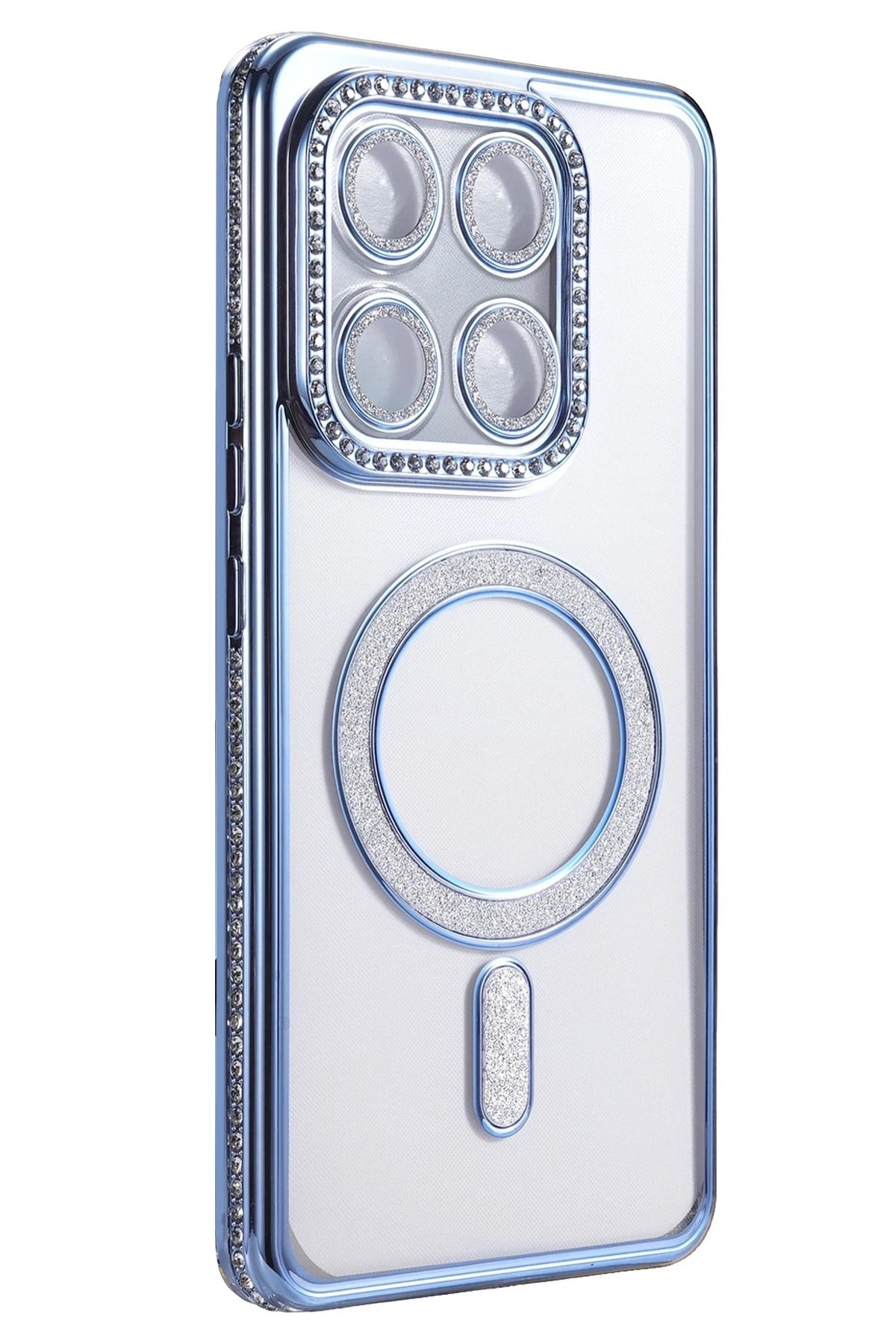 Mey İthalat®   Mi 15T Pro Joke Simli Magneticsafe Kılıf - Mavi