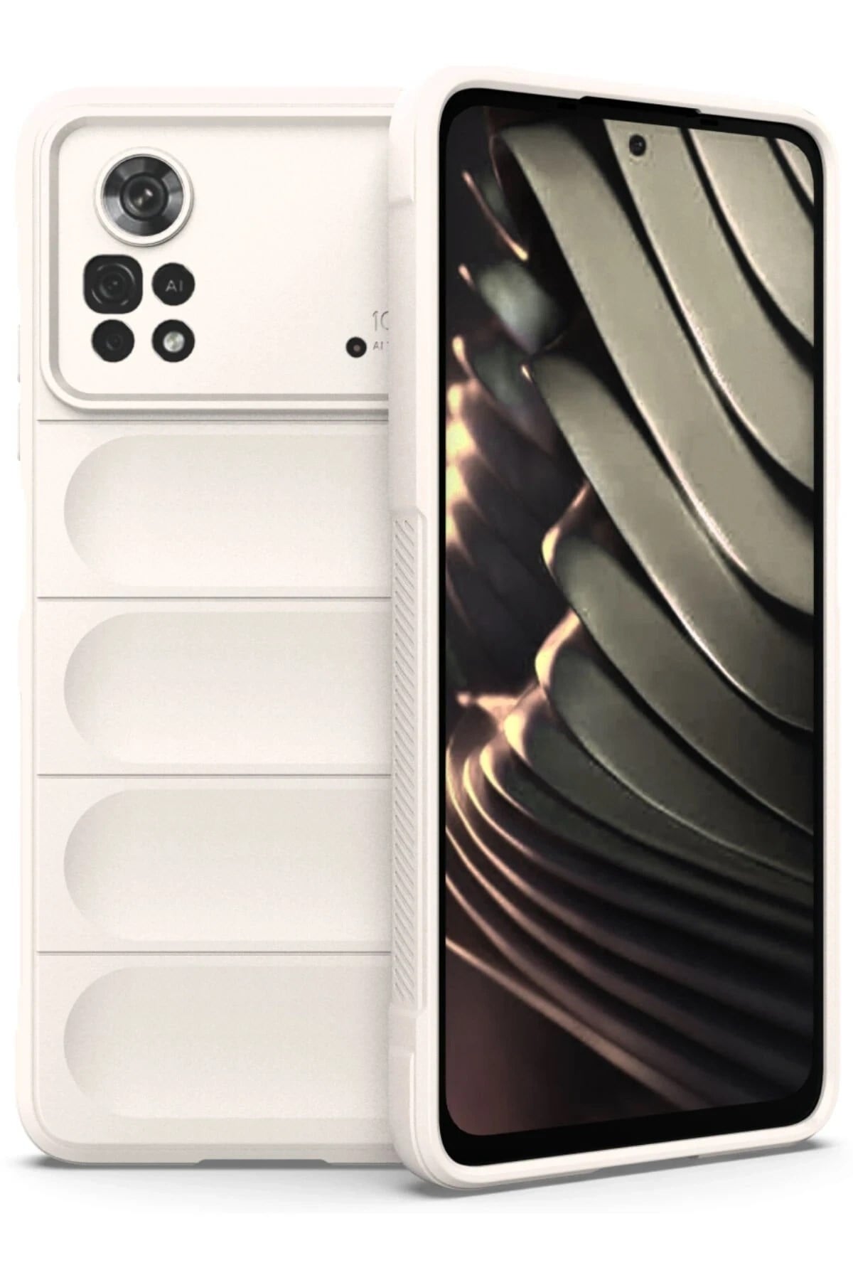Mey İthalat®   Poco X4 Pro 5G Kılıf Optimum Silikon - Krem