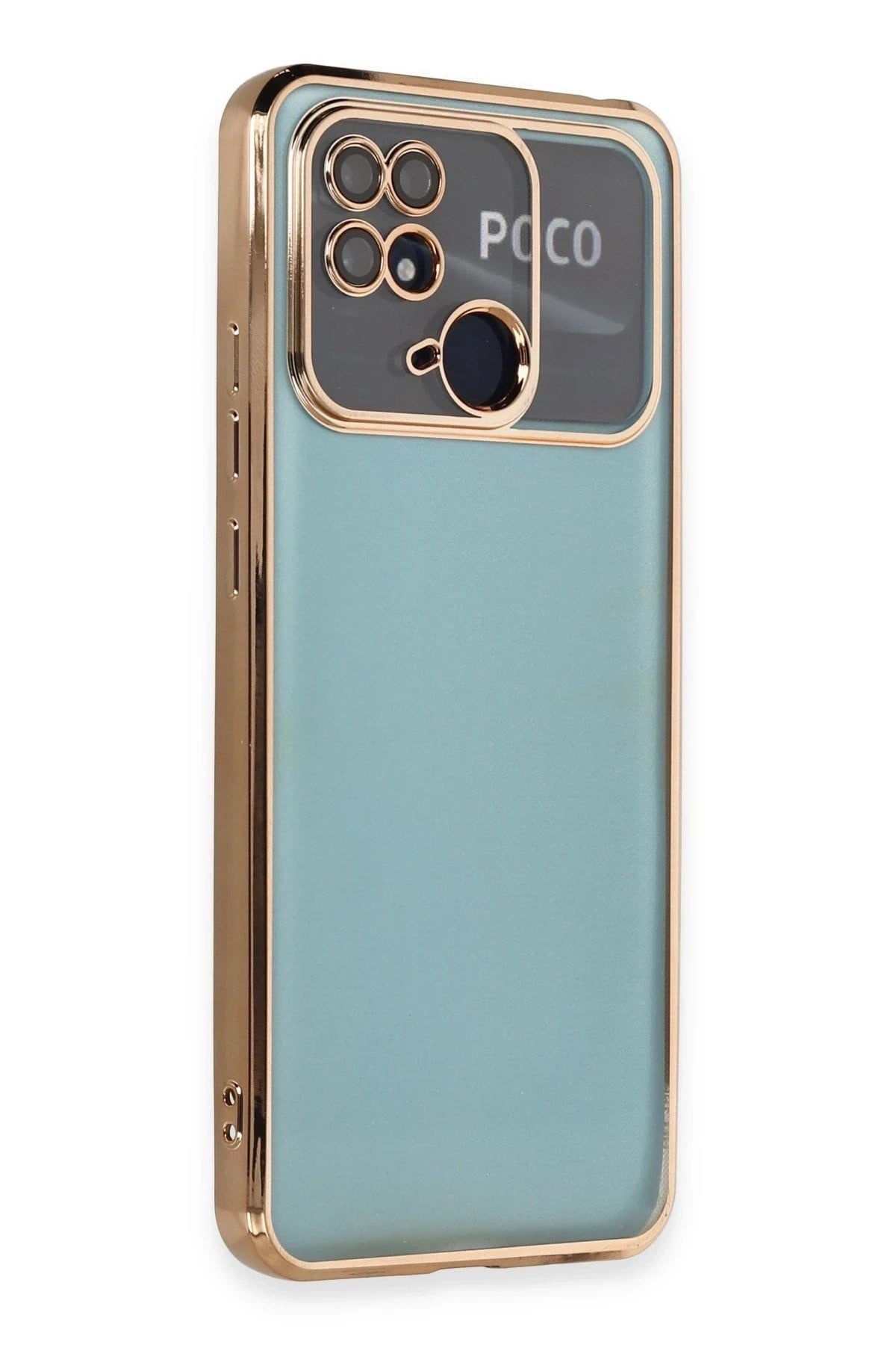 Mey İthalat®   Redmi 10C Kılıf  Lensli Silikon - Gold