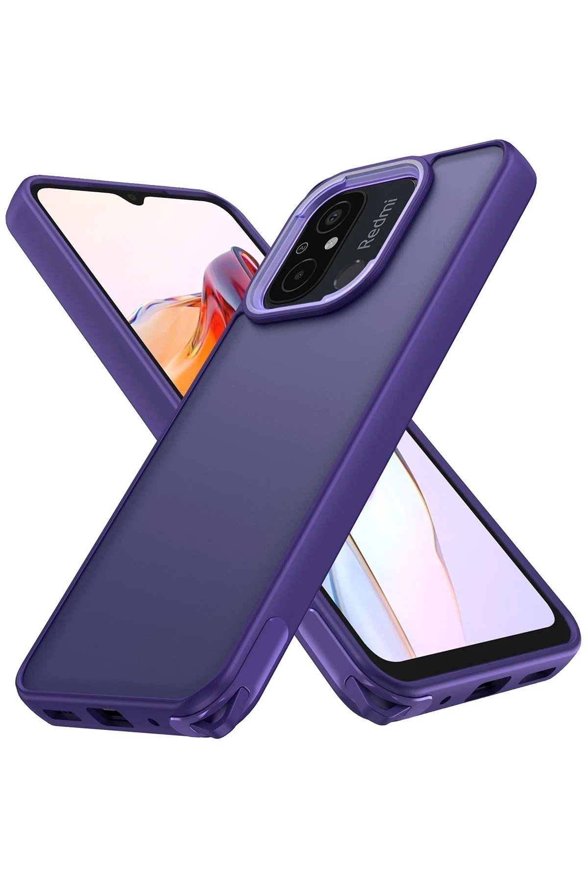 Mey İthalat®   Redmi 12C Kılıf Elegant Kapak - Derin Mor