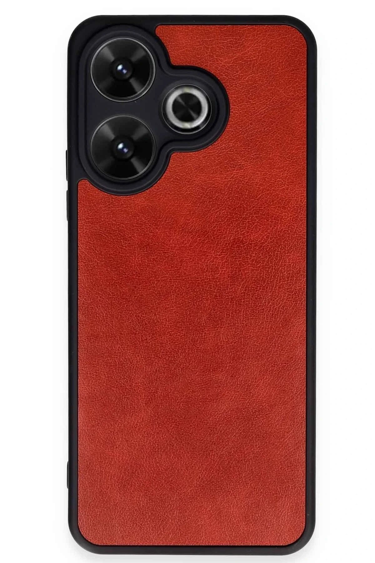 Mey İthalat®   Redmi 13 4G Kılıf Aras Deri Kapak - Kırmızı