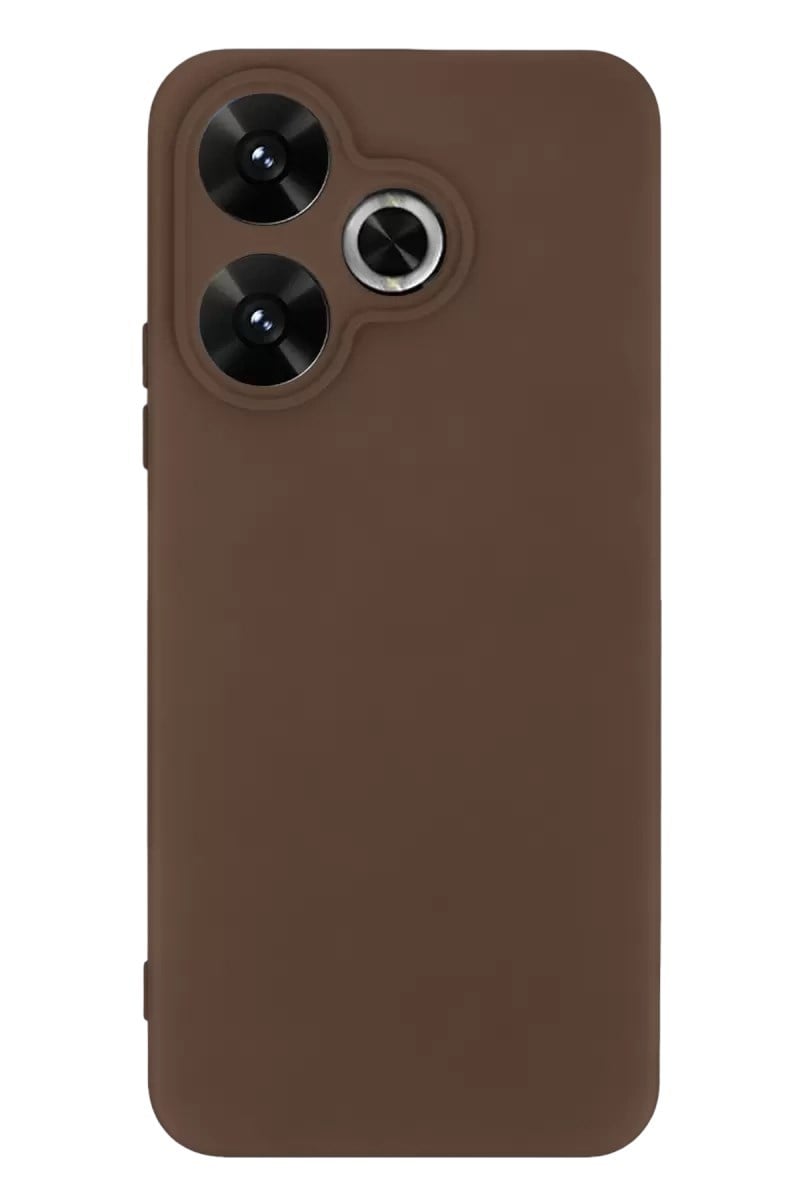 Mey İthalat®   Redmi 13 4G Kılıf First Silikon - Kahverengi
