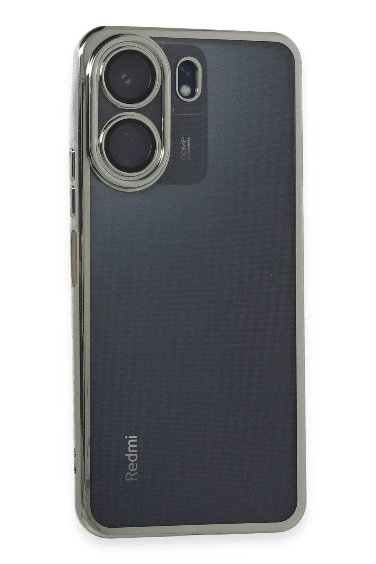 Mey İthalat®   Redmi 13C Kılıf  Lensli Silikon - Gümüş