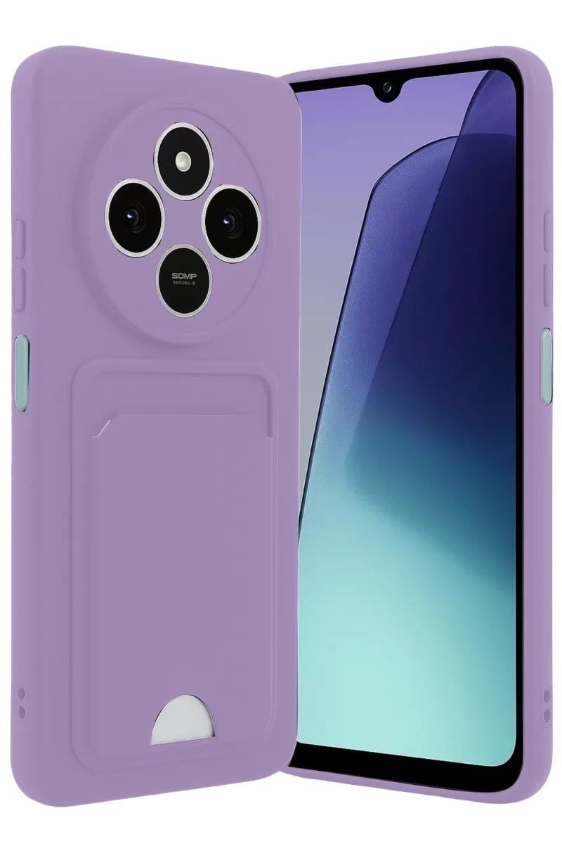Mey İthalat®   Redmi 14C Kelvin Kartvizitli Silikon - Lila