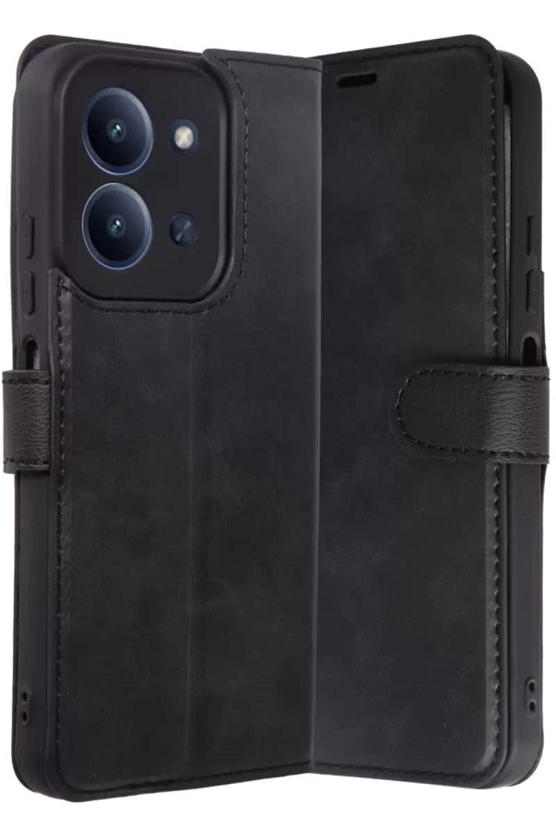 Mey İthalat®   Redmi 15C 4G Trend S Plus Kapaklı Kılıf - Siyah