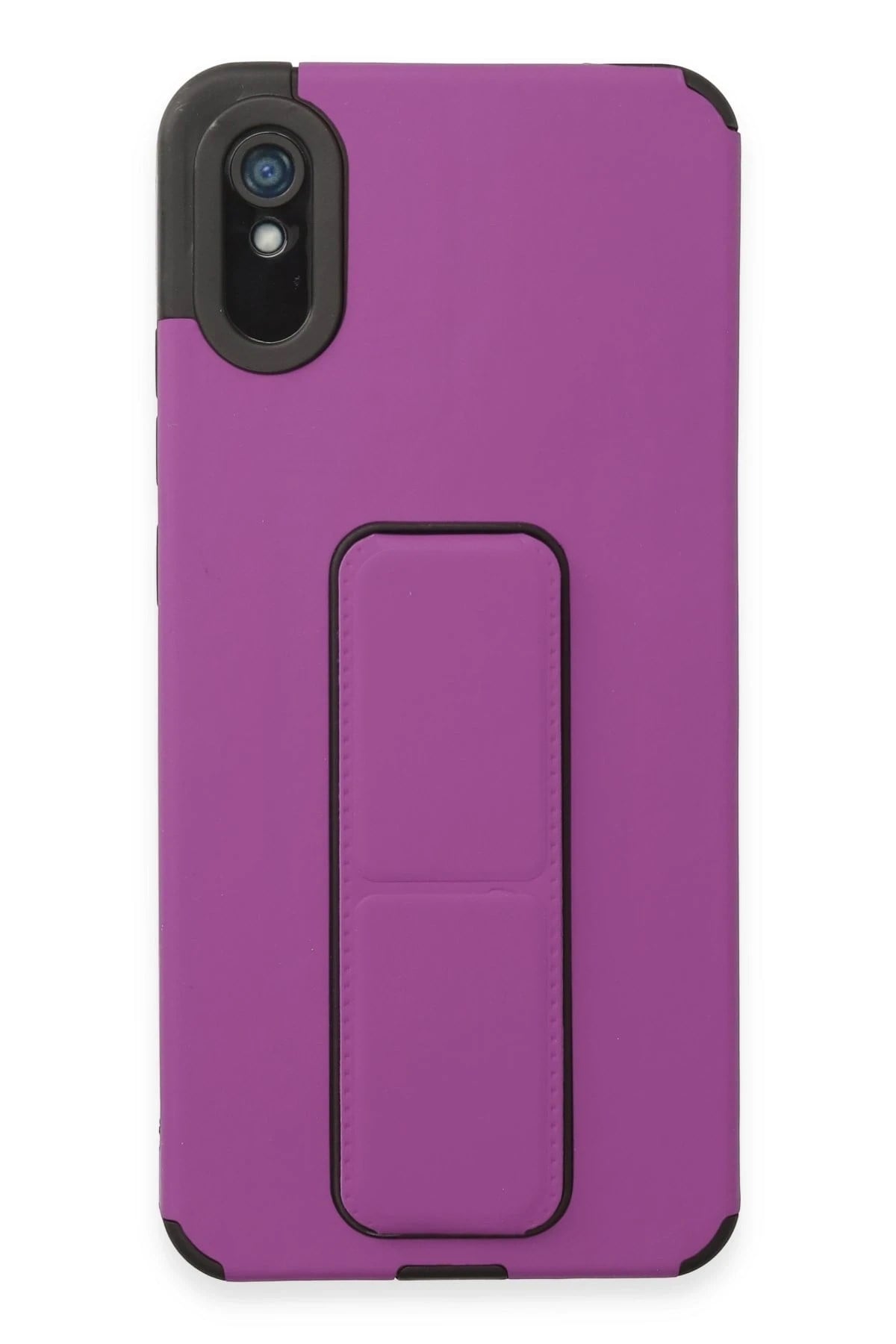 Mey İthalat®   Redmi 9A Kılıf Mega Standlı Silikon - Mor