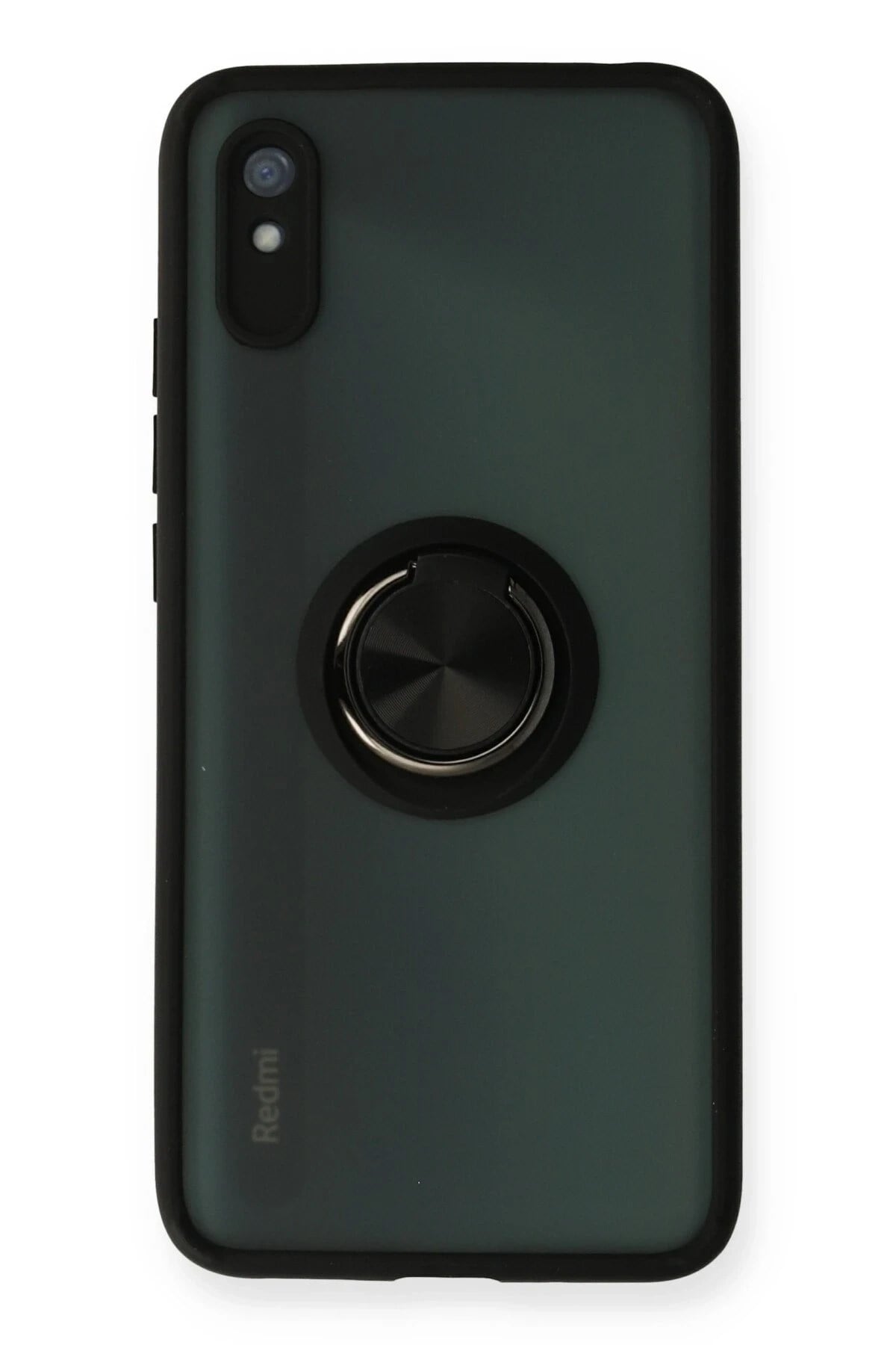 Mey İthalat®   Redmi 9A Kılıf Montreal Yüzüklü Silikon Kapak - Siyah
