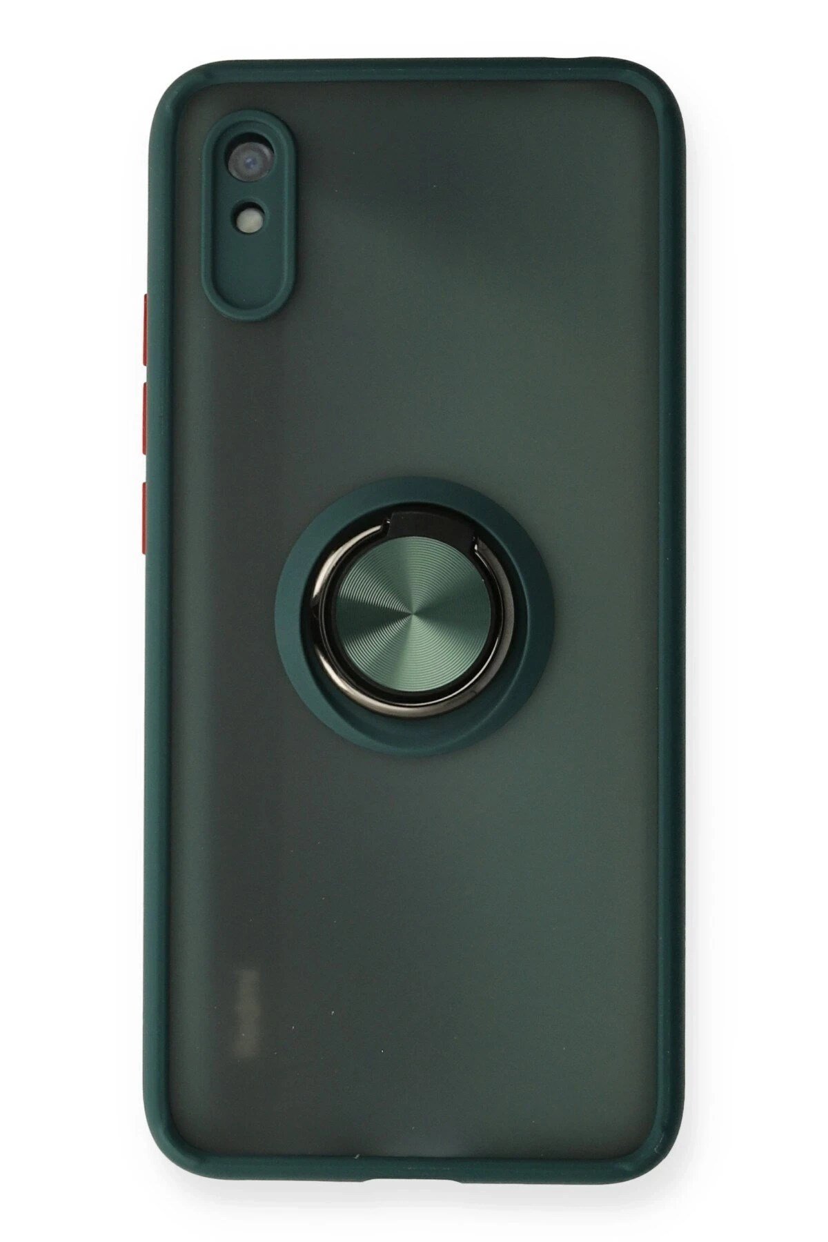 Mey İthalat®   Redmi 9A Kılıf Montreal Yüzüklü Silikon Kapak - Yeşil